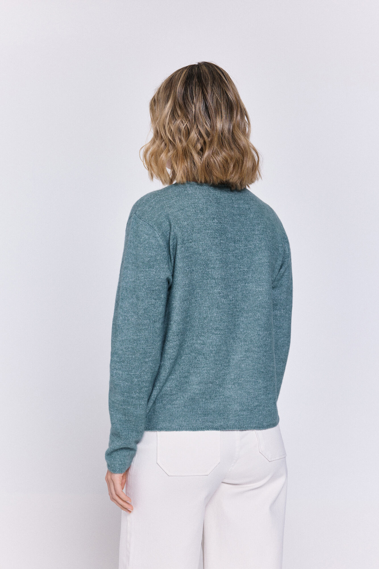 Milano C&aacute;rdigan de tejido con cierre de botones Azul turquesa