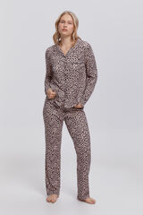 Fifty Outlet Pijama camisera con animal print natural