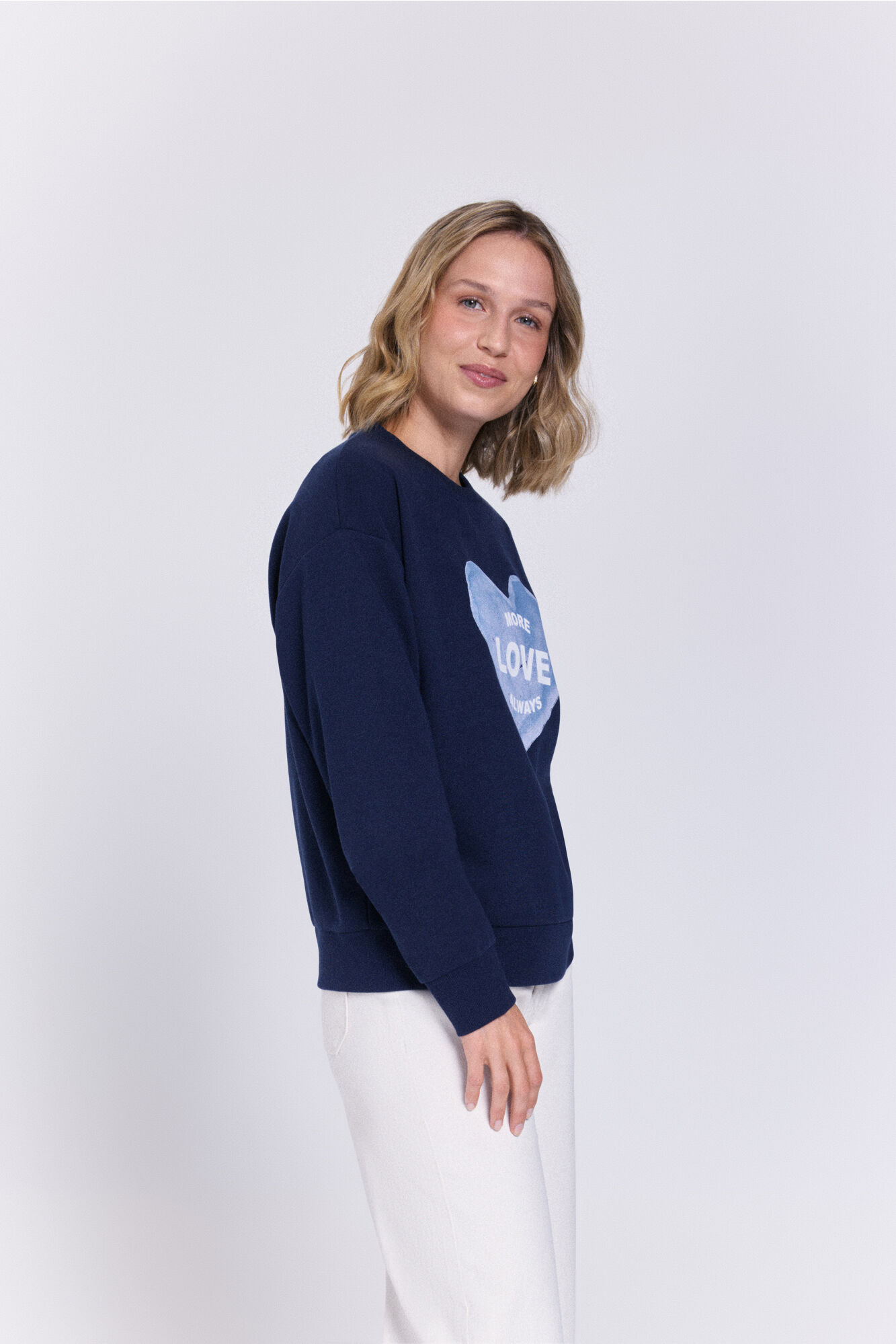 Milano Sudadera con estampado frontal Navy