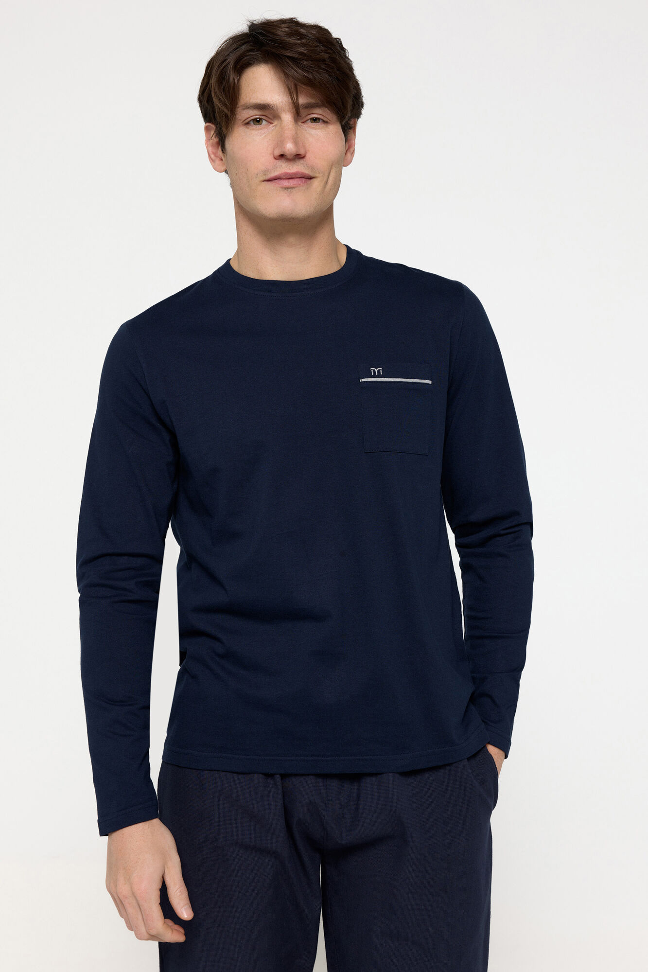 Milano Pijama largo de algod&oacute;n Navy