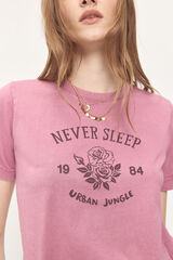 Fifty Outlet Playera estampada efecto lavado Rosa
