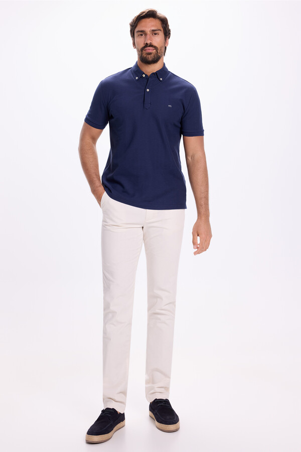 Milano Polo Oxford con botones Navy