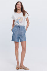 Fifty Outlet Bermuda lino Azul