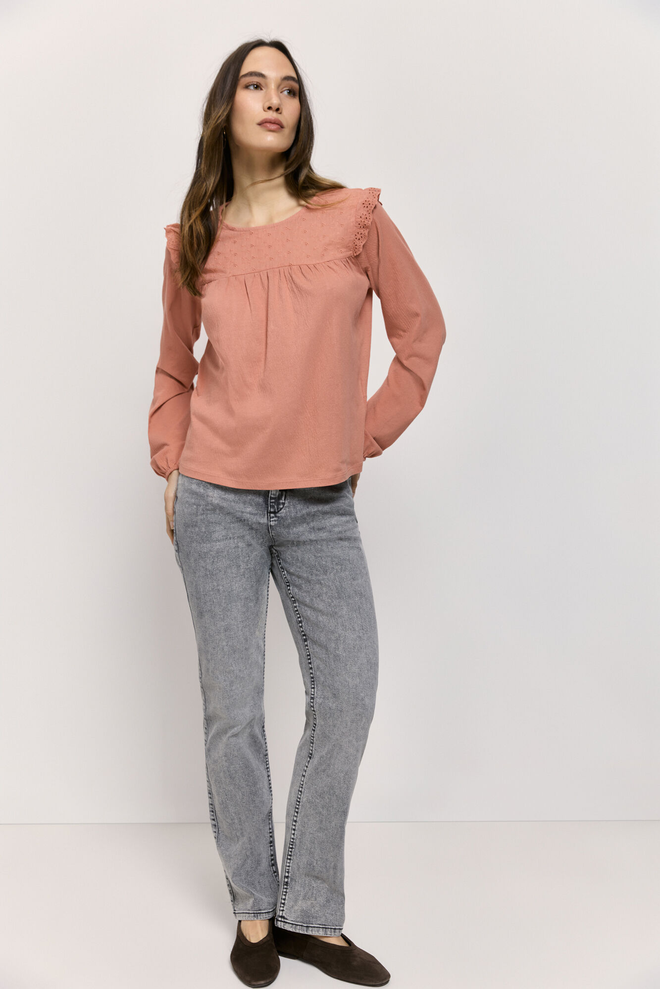 Milano Playera manga larga Rosa