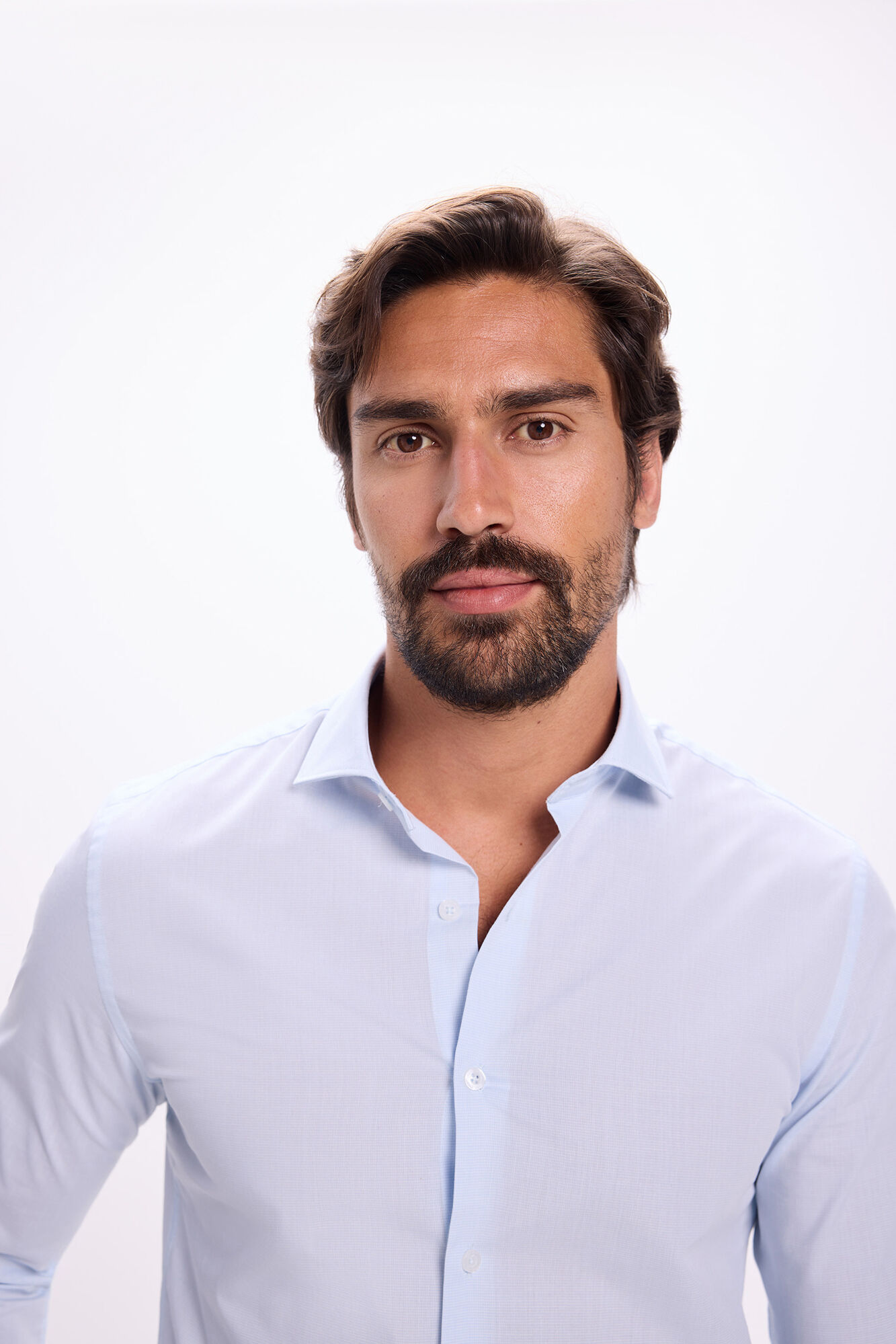 Milano Microestructura de la camisa de vestir Azul