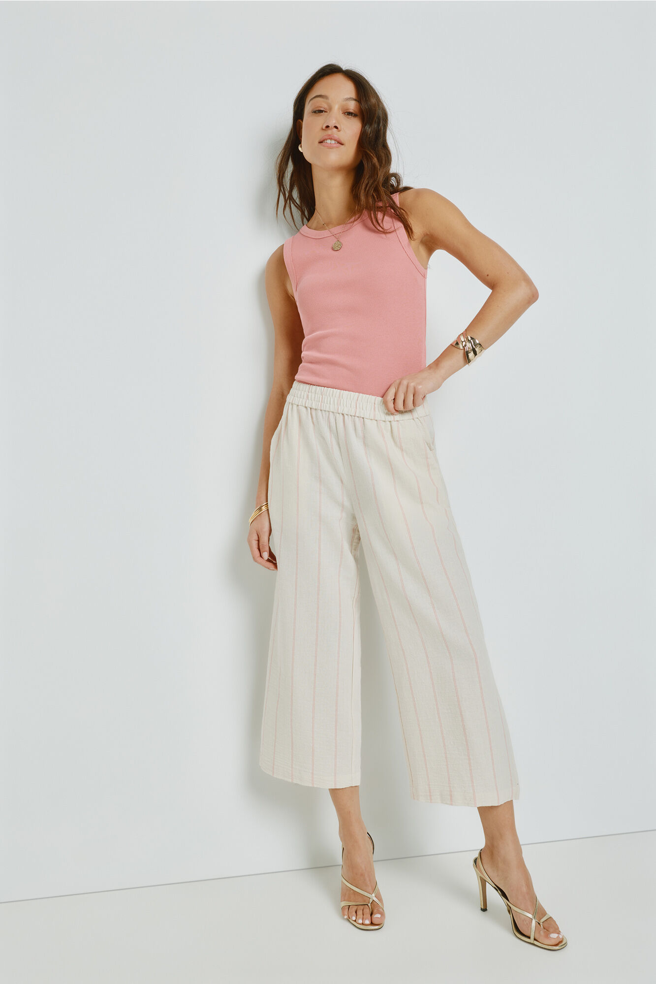 Milano Pantal&oacute;n de rayas con cintura el&aacute;stica