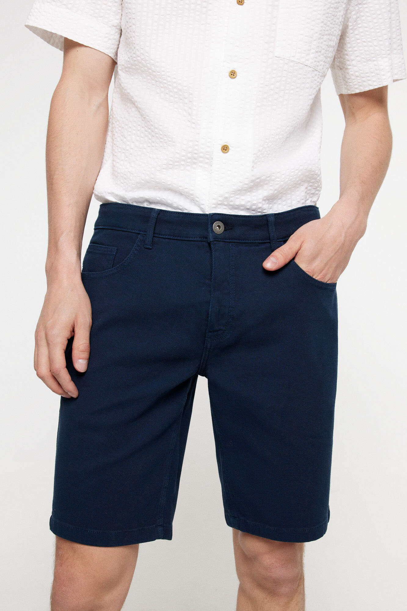 Milano Bermudas denim estructura. Azul