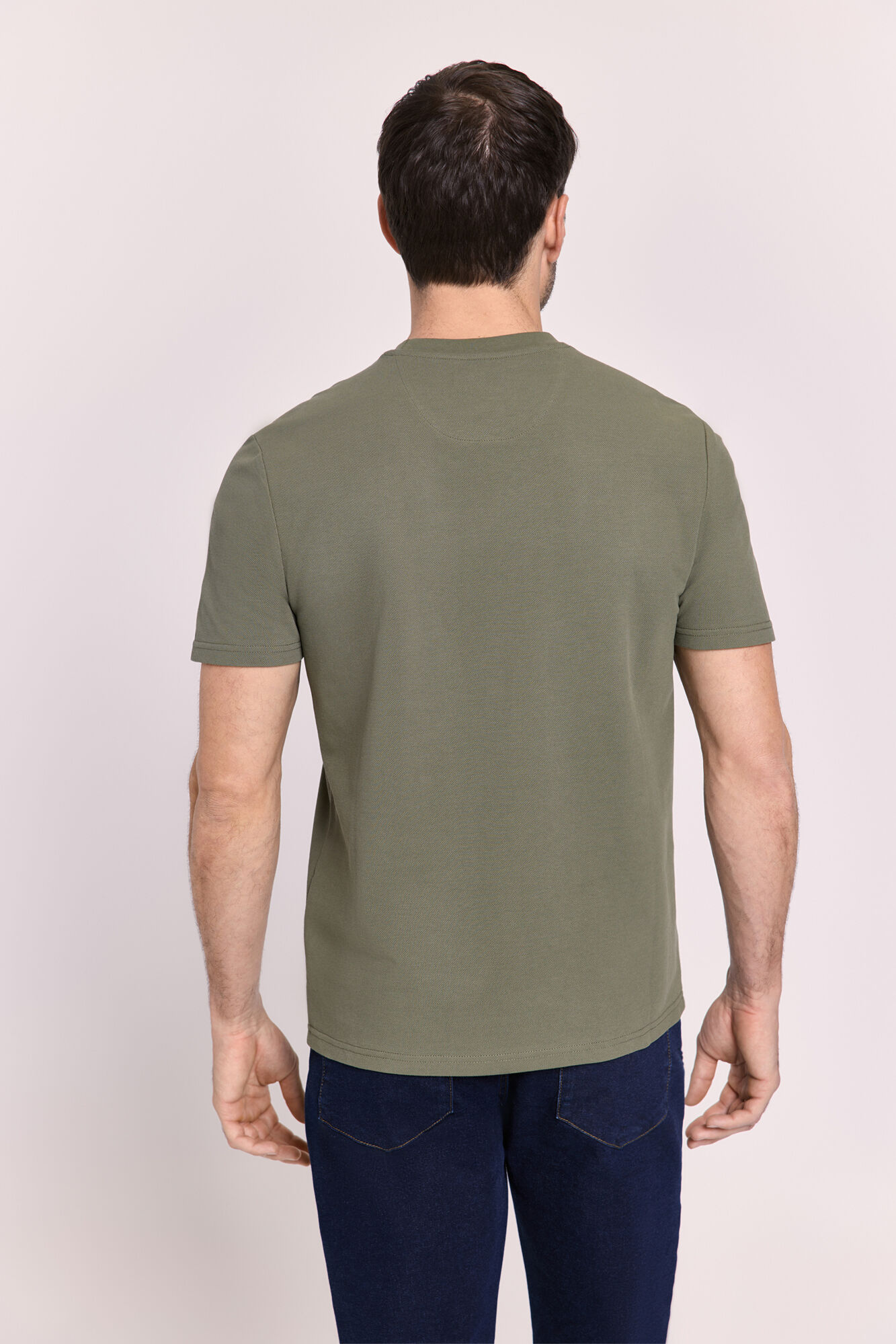 Milano Playera b&aacute;sica con logo bordado Kaki Oscuro