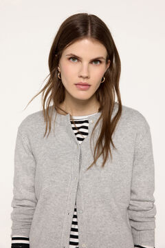 Fifty Outlet Chaqueta de punto tacto suave botones en el delantero Gris Oscuro