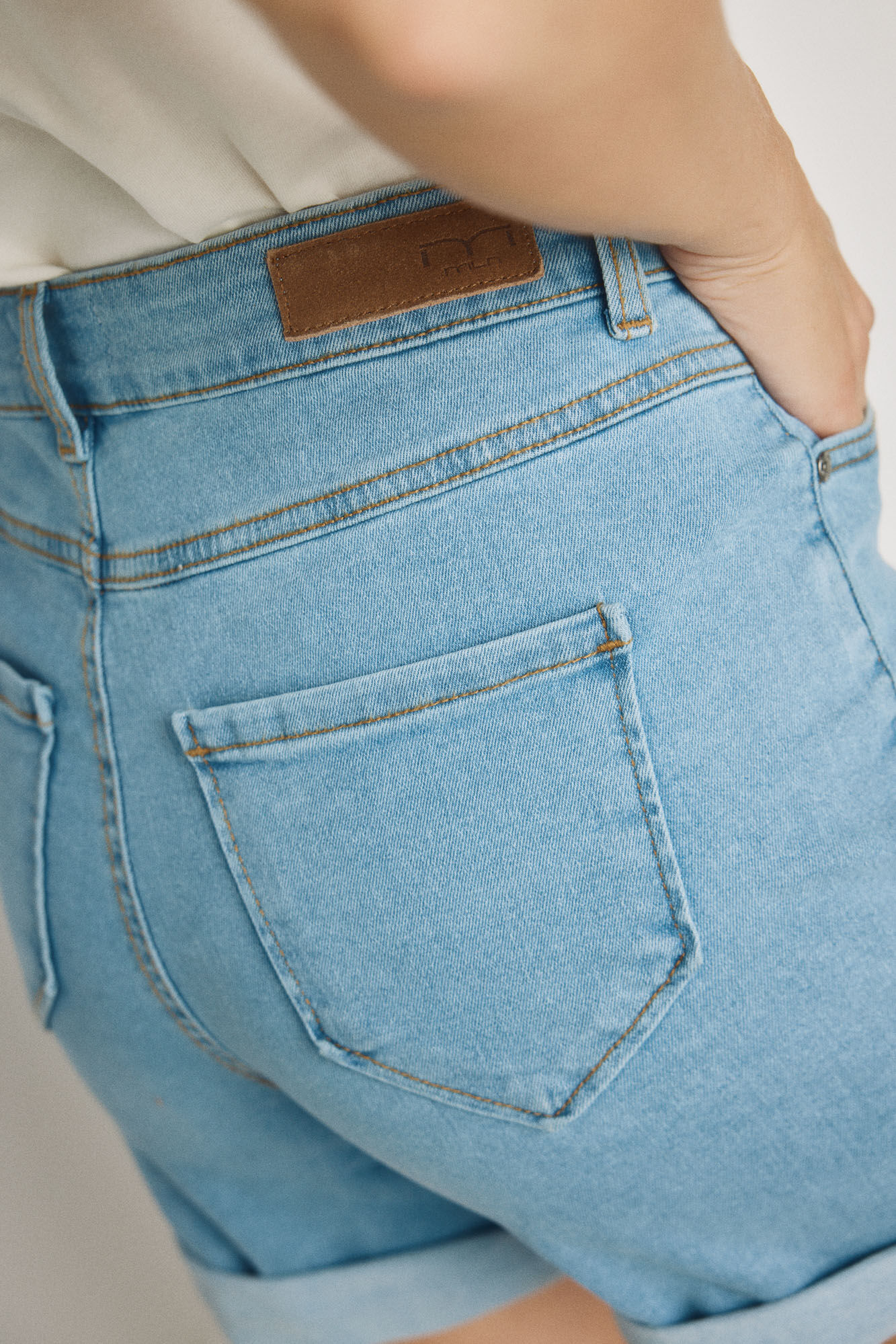 Milano Bermuda de mezclilla regular fit Azul