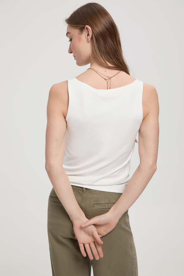 Milano Camiseta elástica tirante ancho Blanco