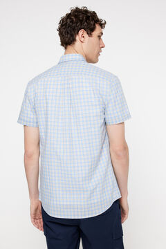 Fifty Outlet Camisa cuadros aspecto lino. Azul