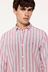 Milano Camisa Oxford Rayas Granate