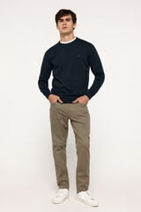 Fifty Outlet Suéter básico cuello redondo ajustado Navy
