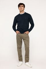 Fifty Outlet Suéter básico cuello redondo ajustado Navy