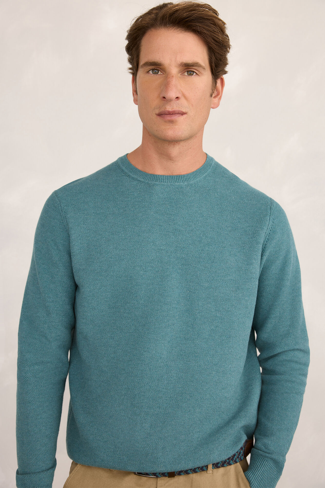 Milano Jersey b&aacute;sico de nido de abeja Azul turquesa