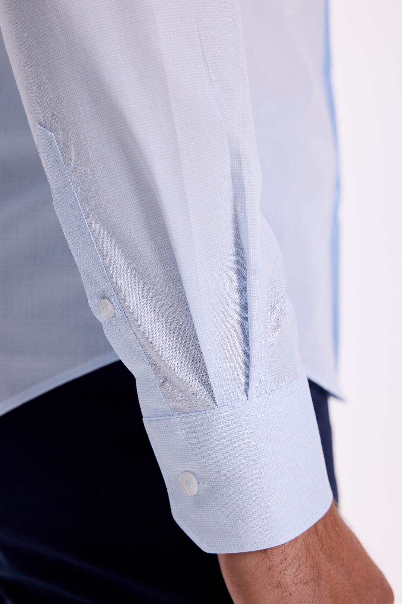 Milano Microestructura de la camisa de vestir Azul