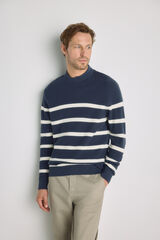 Milano Su&eacute;ter cuello redondo ajustado Navy