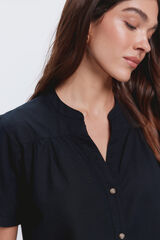 Milano Camisa lino manga corta Negro