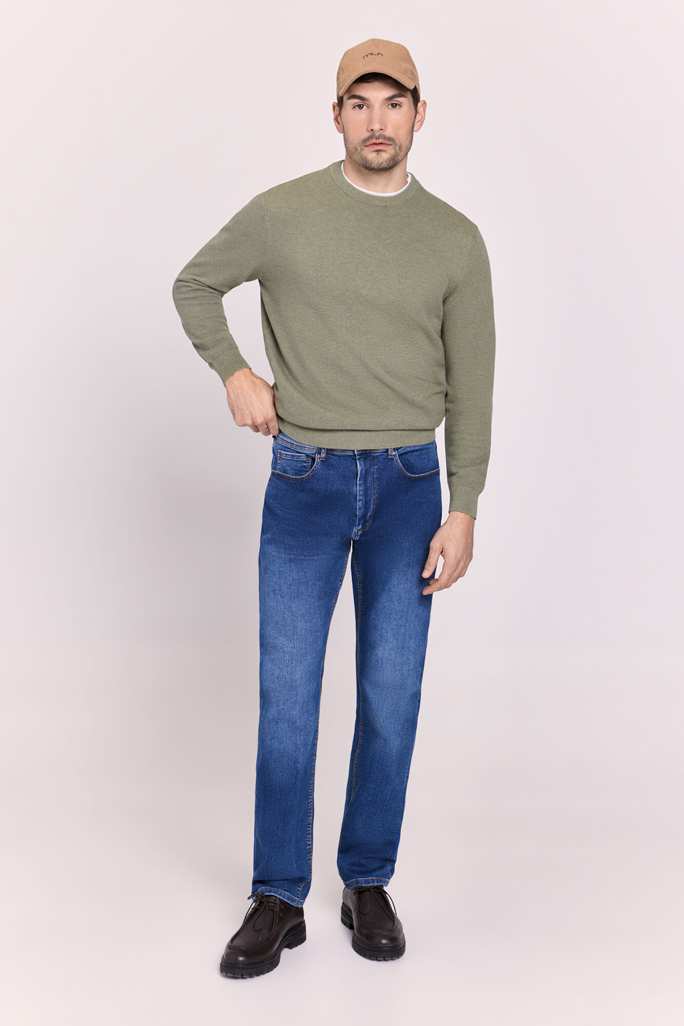 Milano Pantal&oacute;n de mezclilla corte recto Azul