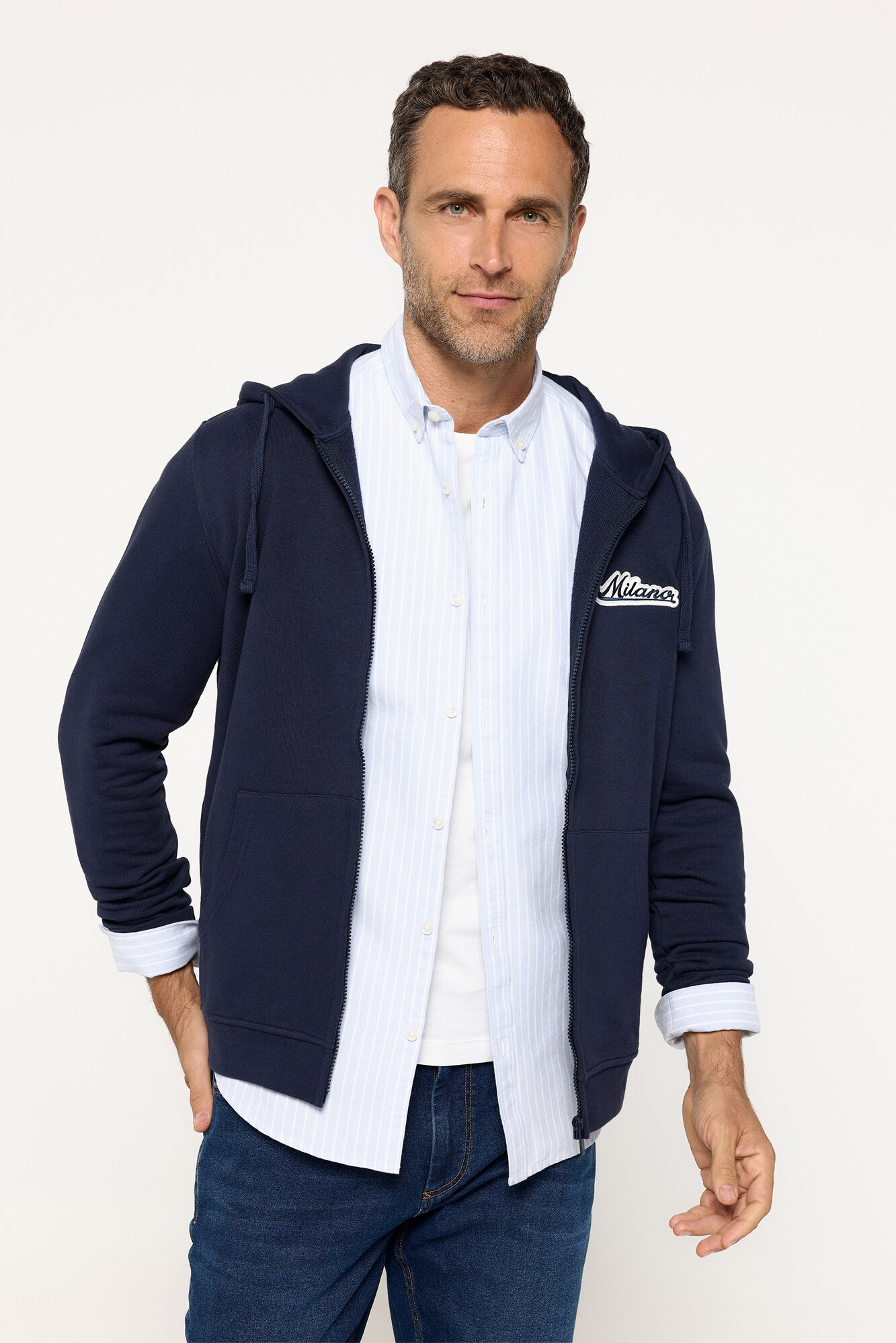 Milano Sudadera algod&oacute;n con capucha Navy