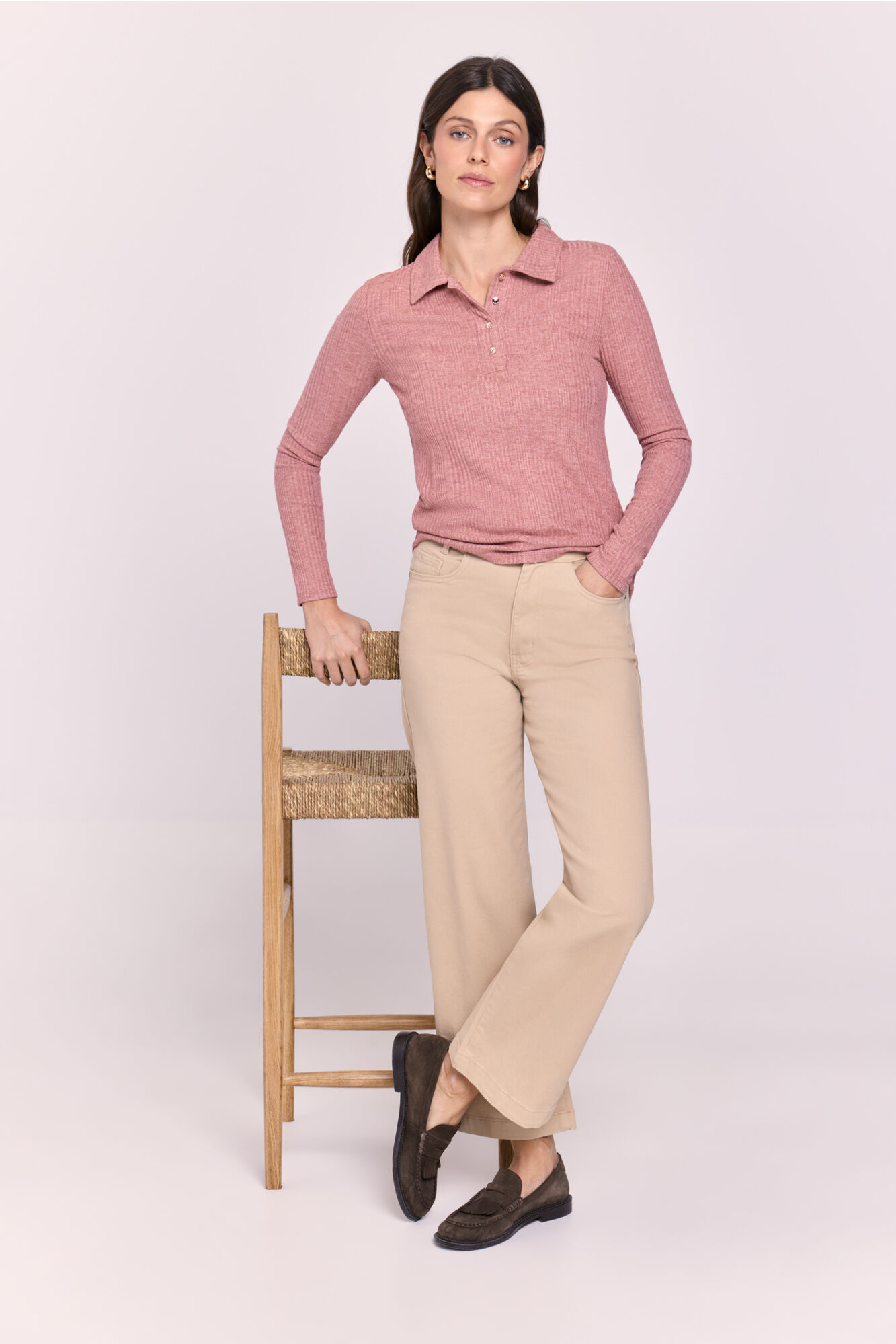 Milano Playera polo acanalada