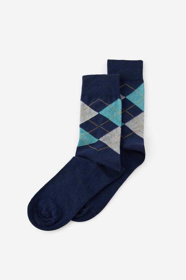Milano Calcetines fantasía rombos azules Navy