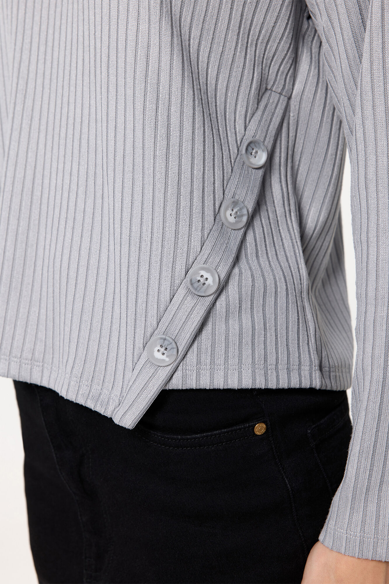 Milano Jersey manga larga de canale Gris