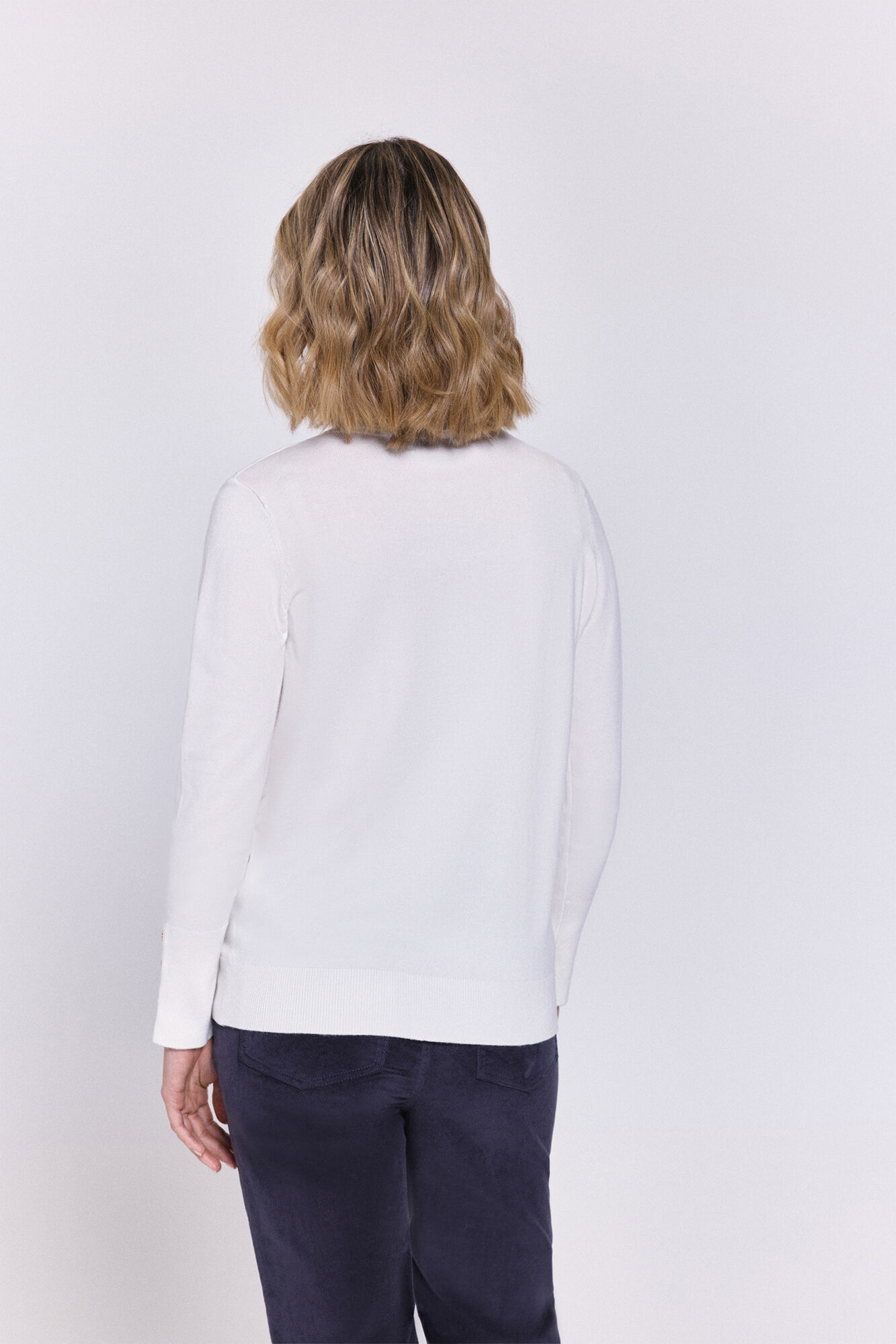 Milano Jersey de cuello de viscosa Blanco