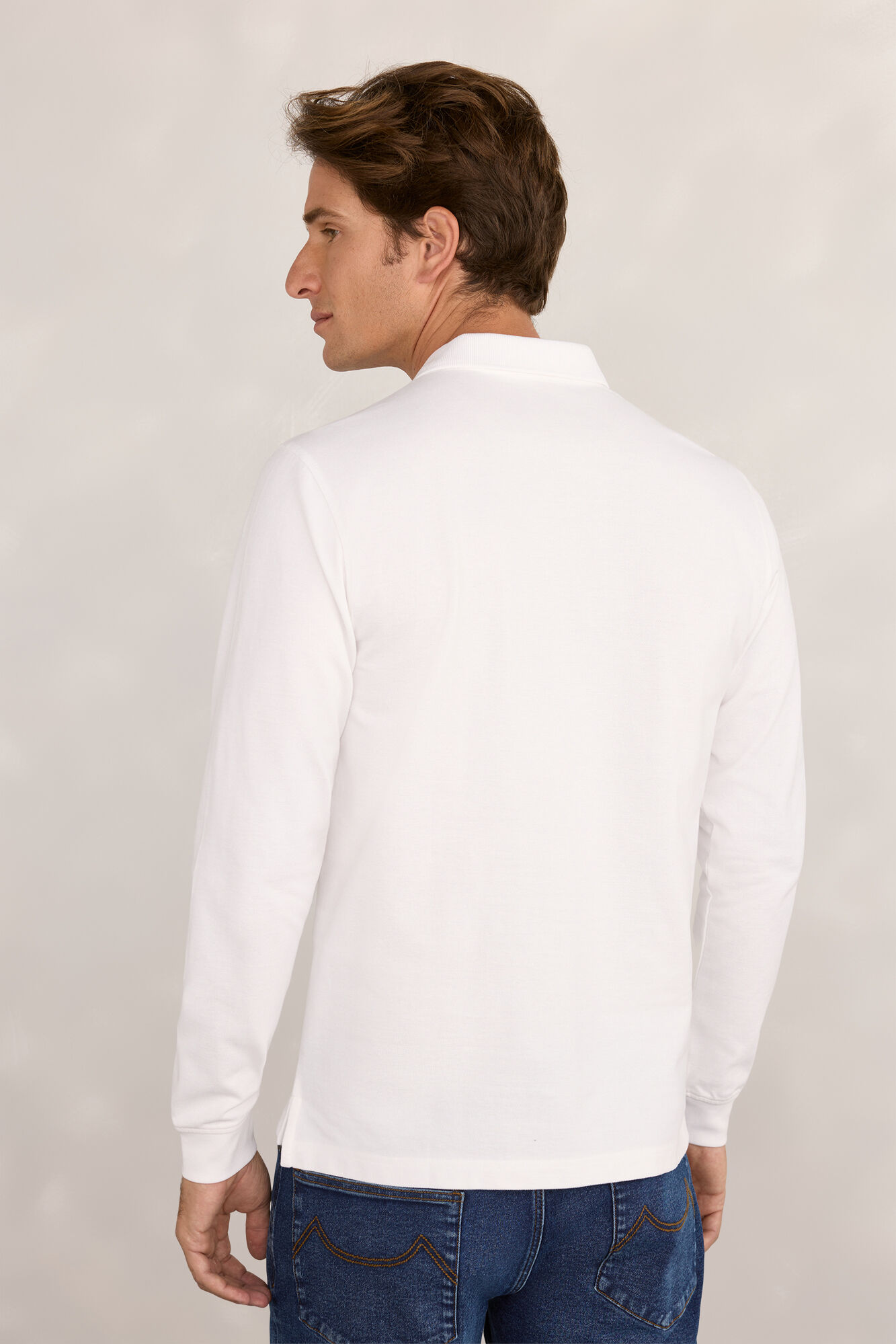 Milano Polo de rugby de manga larga Blanco