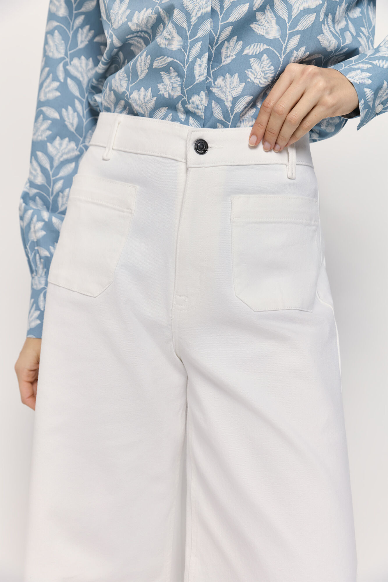 Milano Pantal&oacute;n ancho Blanco