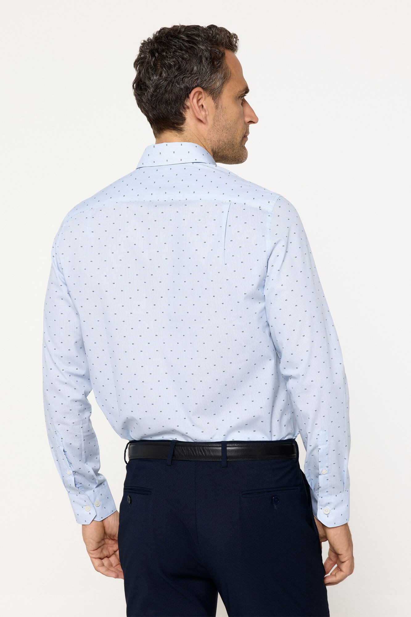 Milano Camisa Print Vestir Azul