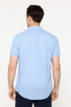 Fifty Outlet Camisa sport de manga corta de cuadros.   Azul
