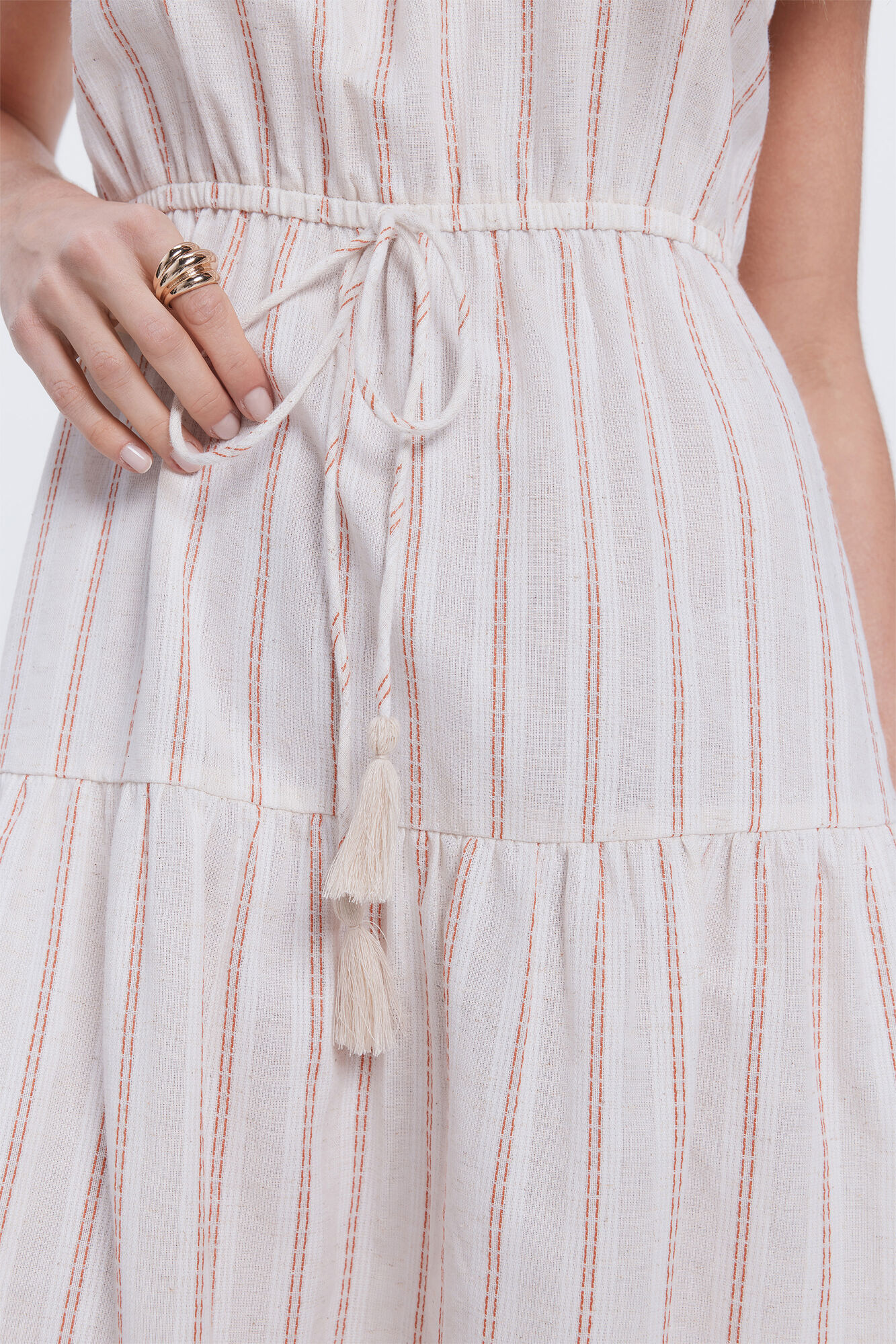 Milano Vestido fluido largo midi Beige