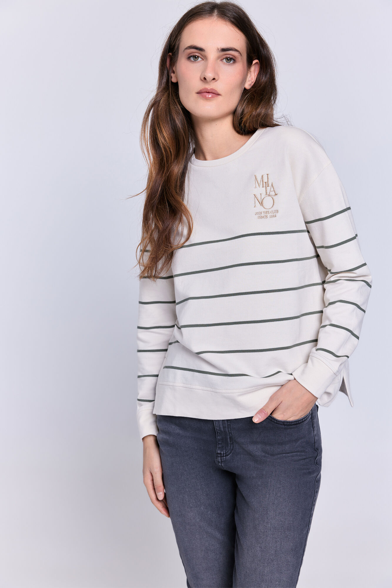 Milano Sudadera de rayas con bordado lurex