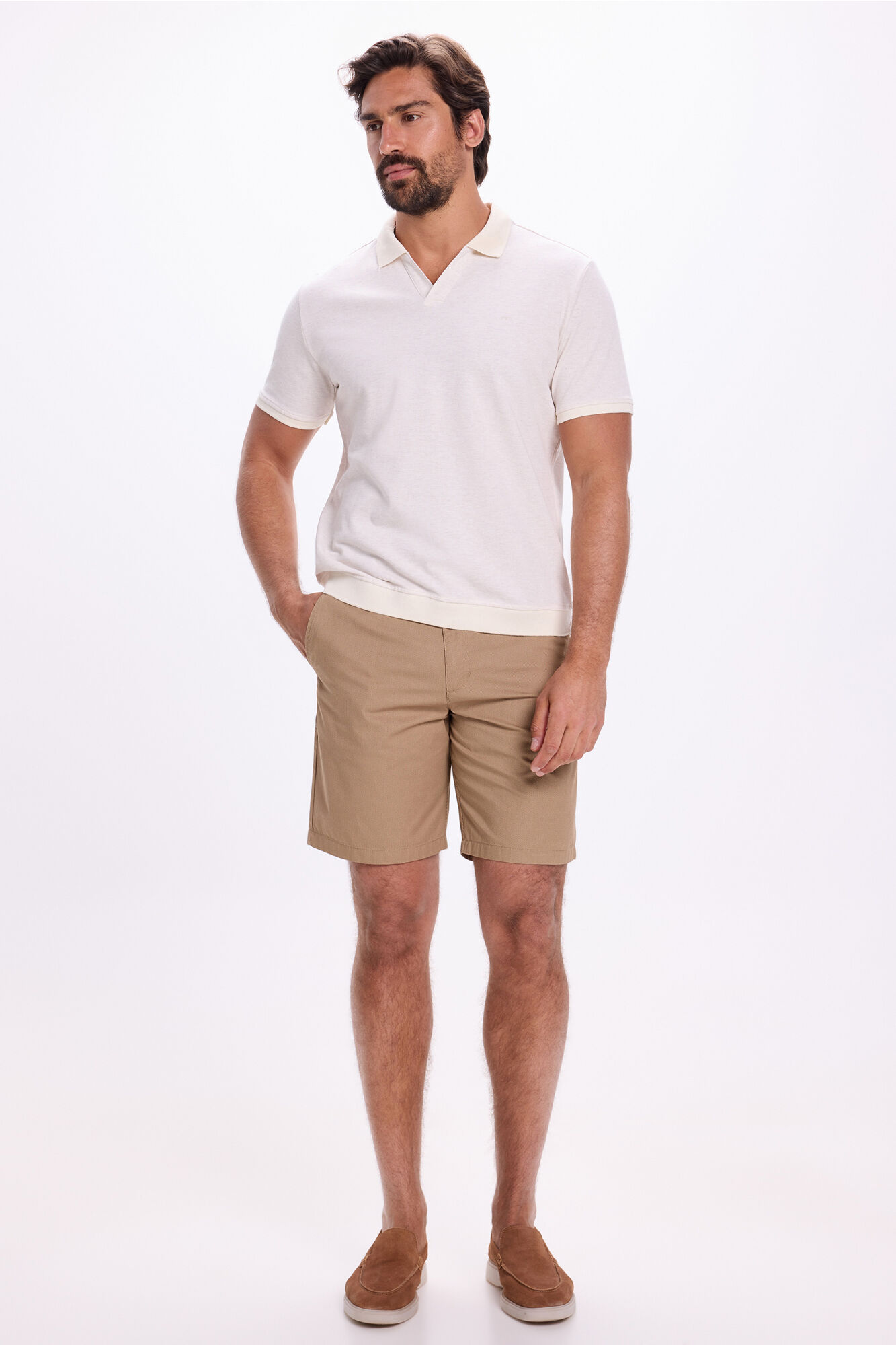 Milano Polo Cuello Abierto Beige