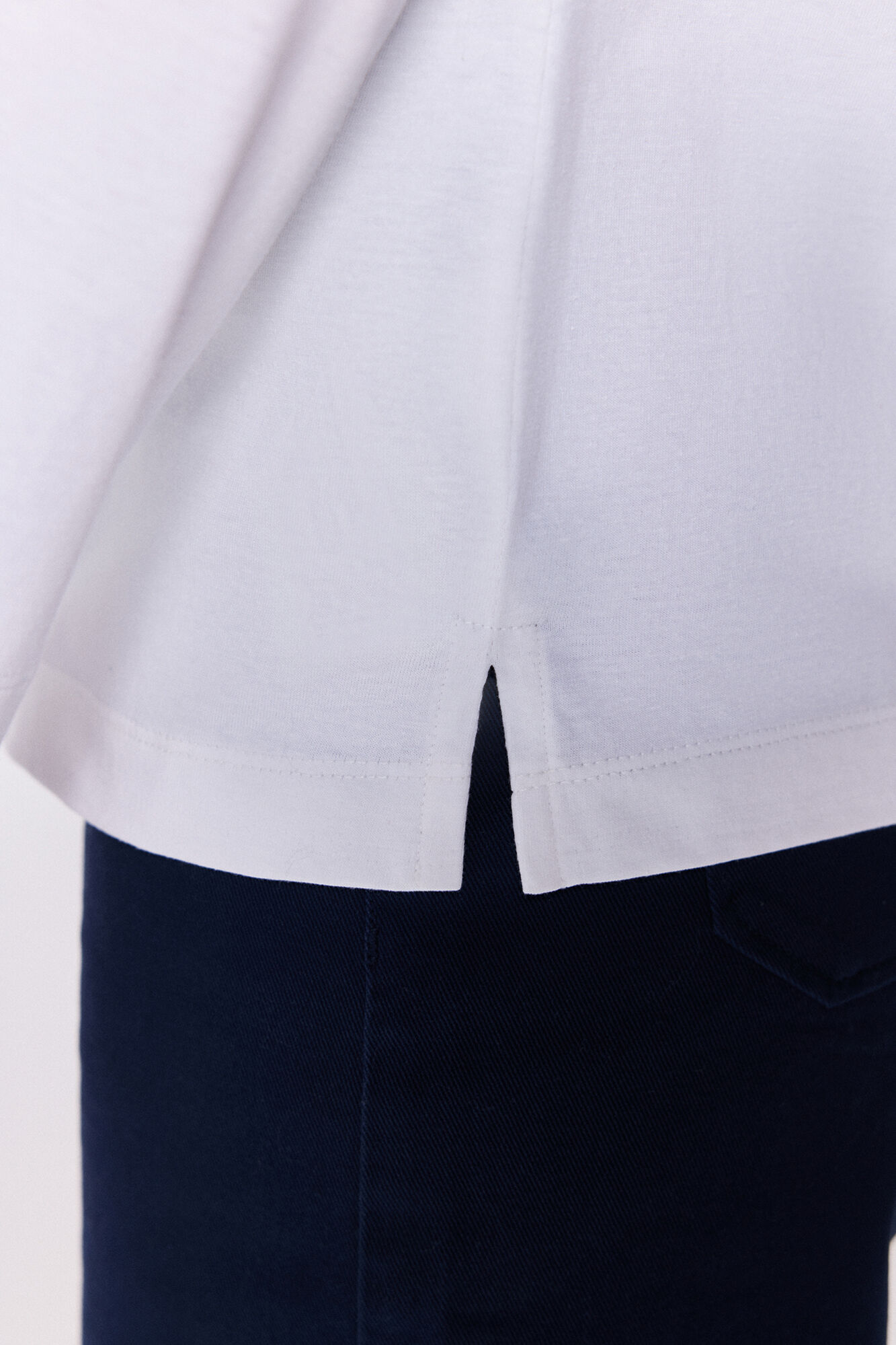 Milano Playera de algod&oacute;n con mangas francesas Marfil