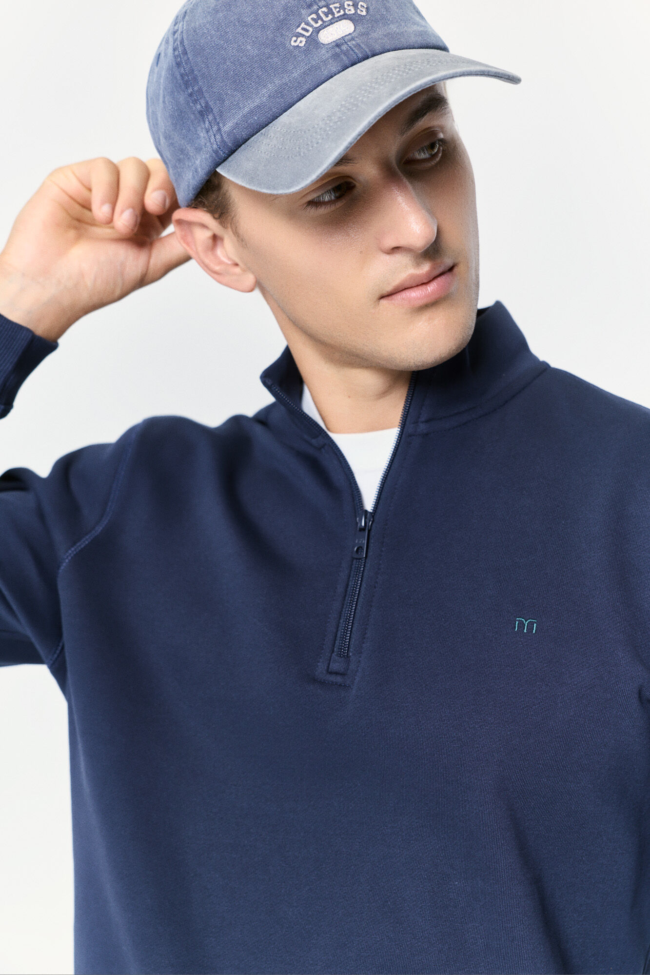 Milano Sudadera con logo de semi-cisne Navy