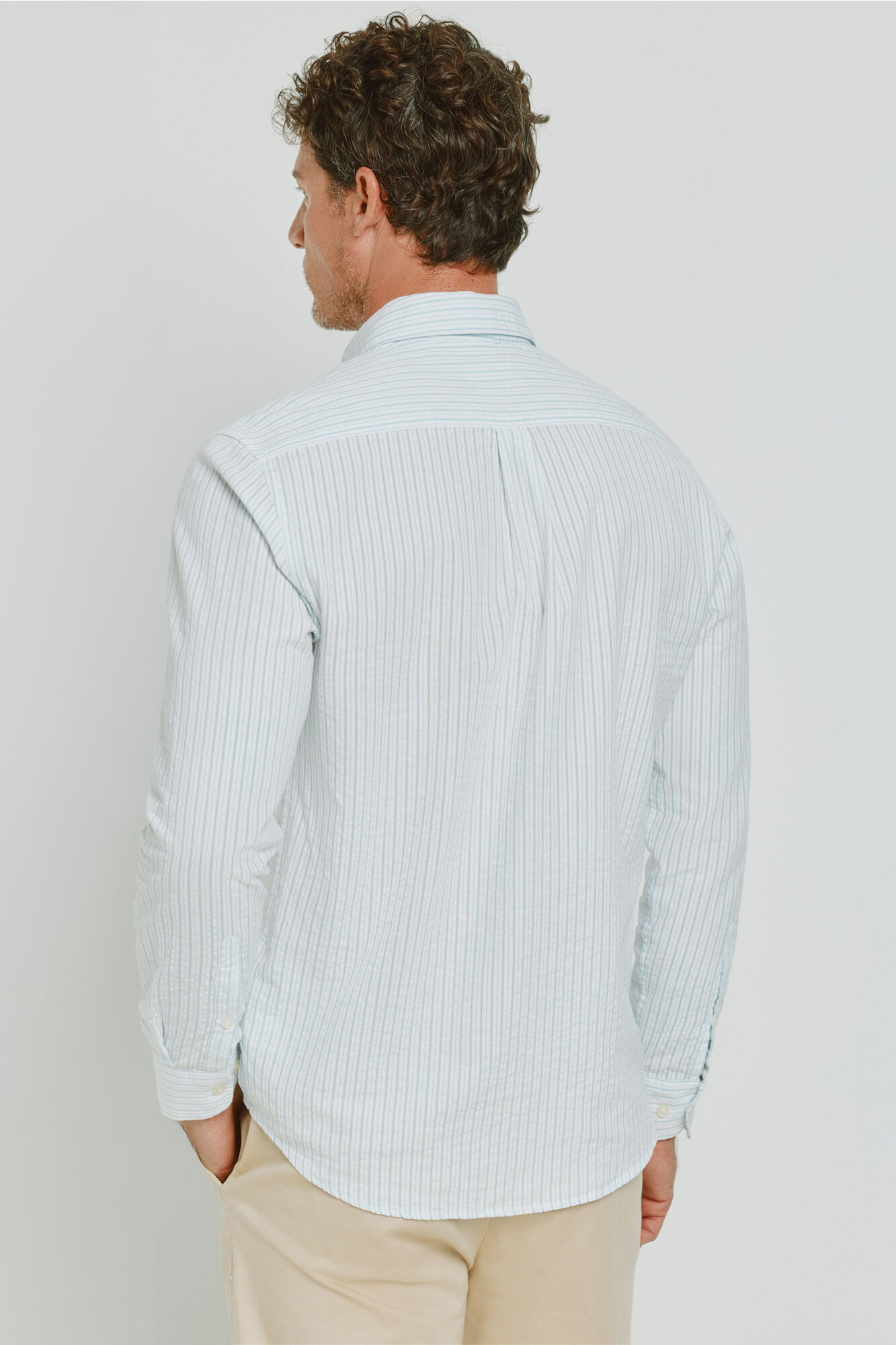 Milano Camisa de rayas manga larga Azul