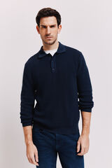 Milano Su&eacute;ter cuello polo Navy