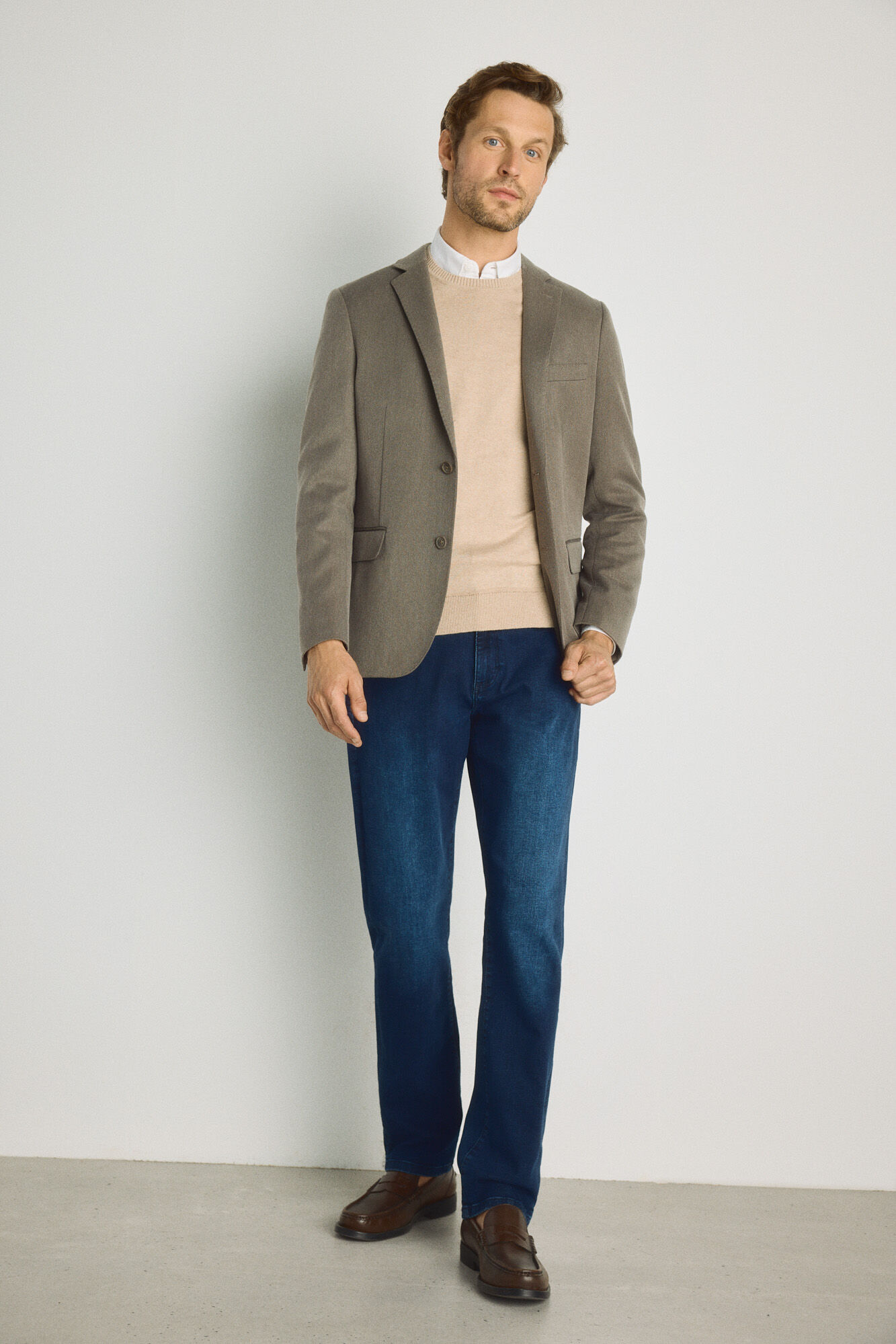 Milano Blazer de tejido de punto Kaki