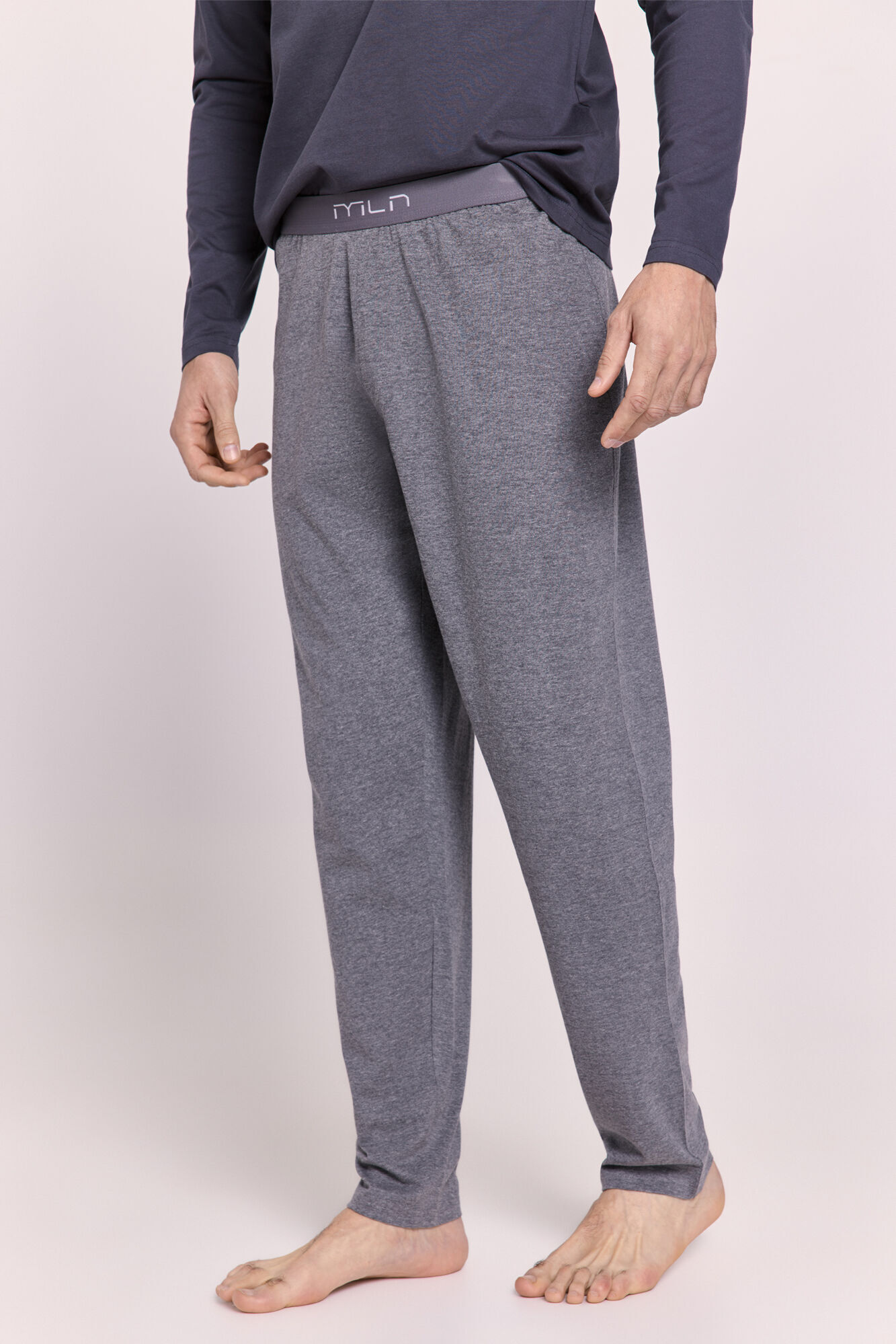 Milano Pijama con letras Gris Oscuro