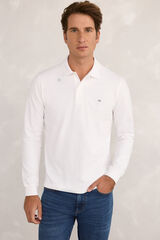 Milano Polo de rugby de manga larga Blanco