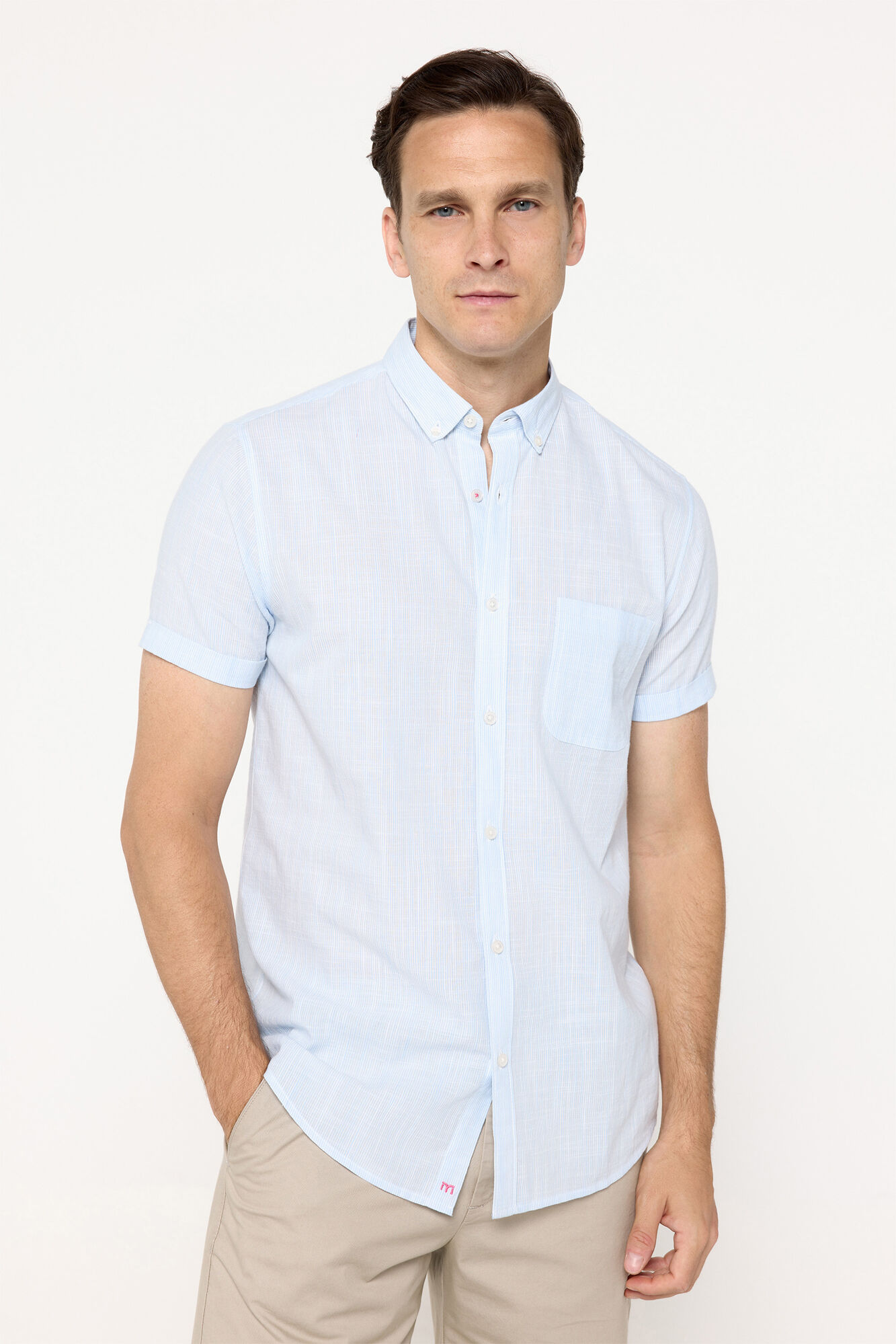 Milano Camisa sport a rayas de manga corta