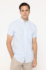 Milano Camisa sport a rayas de manga corta Azul