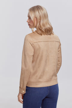 Fifty Outlet Chamarra beige efecto ante Beige
