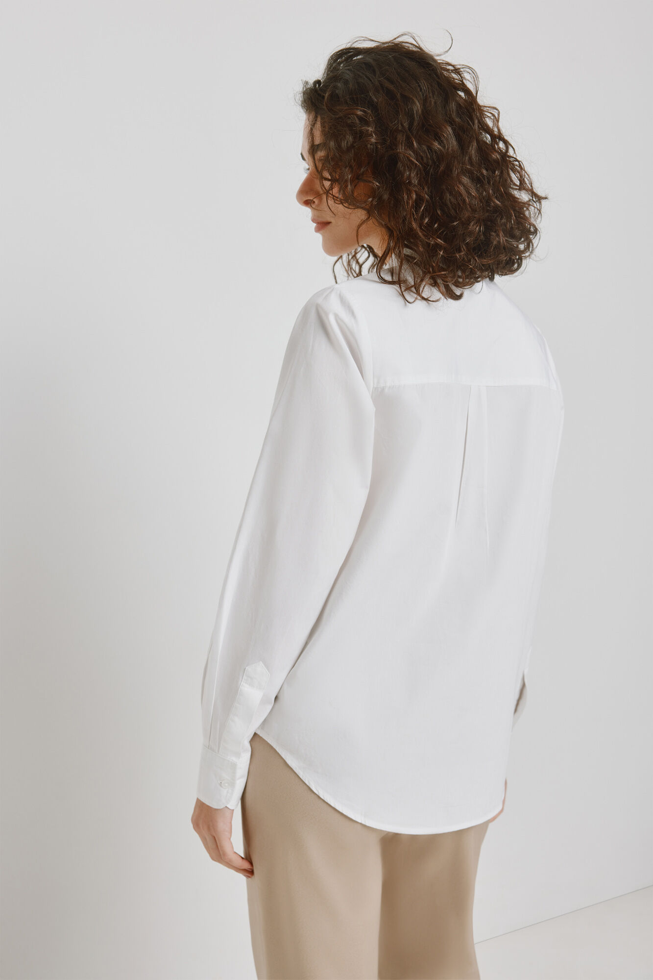 Milano Camisa lisa de tejido ligero Blanco