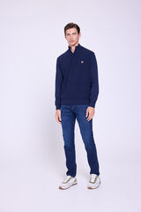 Milano Jersey punto media cremallera Navy