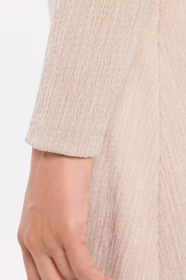 Milano Vestido midi de tejido elástico Beige/Camel