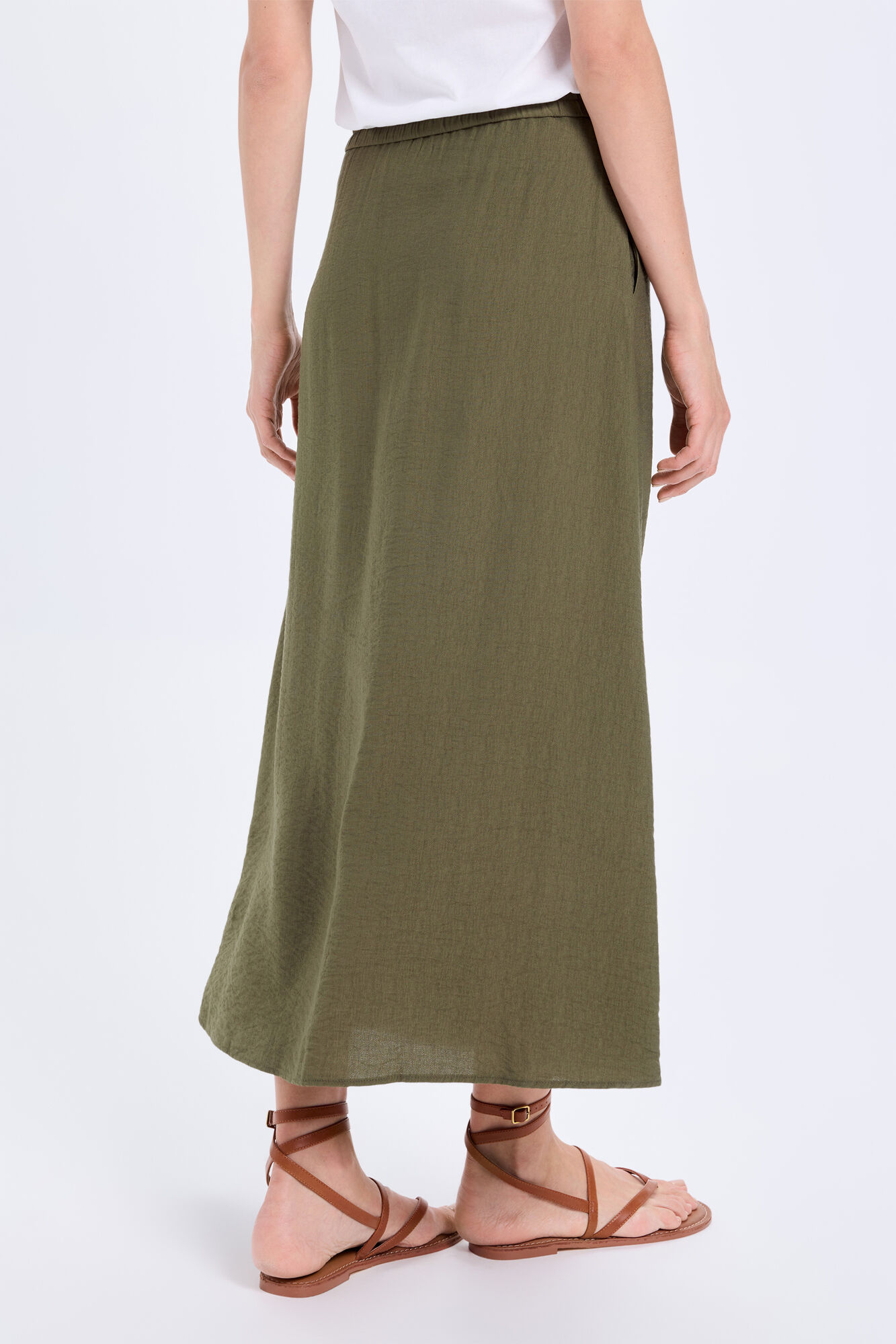 Milano Midi falda Kaki Oscuro